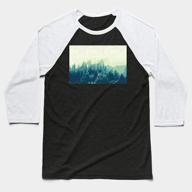 Forest Tree Baseball T-Shirt by Aziz